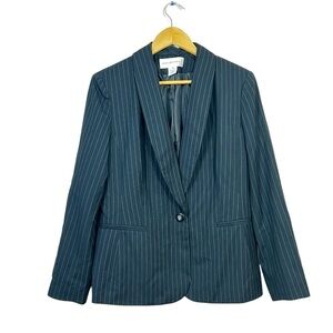 JONES NEW YORK SUIT Woman Black Gray Striped Blazer Jacket Size 14